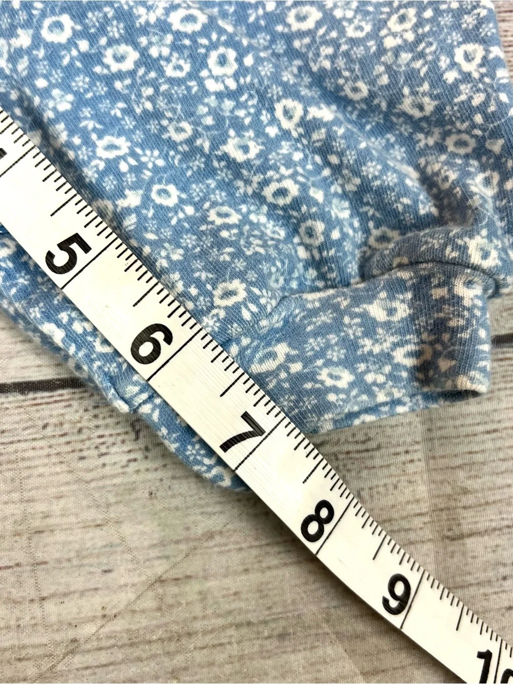 Vintage Oshkosh B’Gosh Girls Blue White Floral Romper Jumpsuit Size 3-6 M 90s